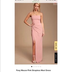 Lulu’s Dress. Foxy Pink Muave Strapless